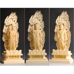画像4: 【仏像】不動明王立像3.5寸、高級檜上彫