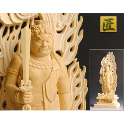 画像2: 【仏像】不動明王立像3.5寸、高級檜上彫