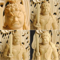 画像3: 【仏像】不動明王立像3.5寸、高級檜上彫