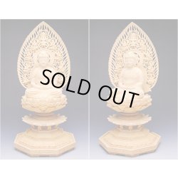 画像5: 幻の高級材【香る本榧（かや）材：阿弥陀如来 八角飛天光背仏像2.0寸】天台宗・浄土宗　仏壇用御本尊　送料無料