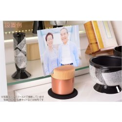 画像5: 国産仏具【フォトスタンド付メモリアルボックス：pictuary　cylinder　ゴールド】ミニ骨壷　手元供養　分骨　仏具　送料無料