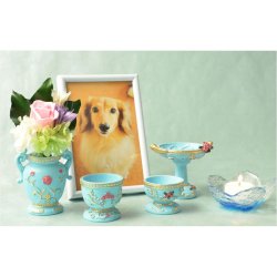 画像8: モダン仏具【アンティーク調ペット仏具4点セット：セレナーデ　ブルー】仏壇用仏具　ペット供養　送料無料