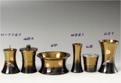 画像2: 煌びやかな国産仏具【彫金:蝶れんか 6具足セット コハクぼかし 3寸】お仏具 仏壇仏具 送料無料