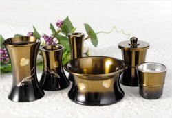 画像7: 煌びやかな国産仏具【彫金:蝶れんか 6具足セット コハクぼかし 3寸】お仏具 仏壇仏具 送料無料