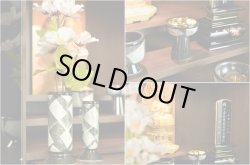 画像6: 国産仏壇【モダン仏壇　クレセント16号：ウォールナット調/ブラックガラス】小型仏壇　LEDダウンライト装備　送料無料