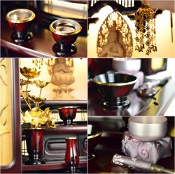 画像6: 現代的な伝統型仏壇【優美に和むモダン仏壇：夜桜（よざくら） 25号紫檀調】上置き小型仏壇・ミニ仏壇　送料無料