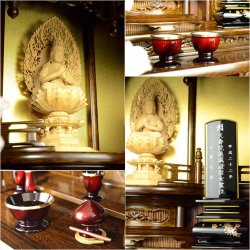 画像5: やさしい丸みのダルマ型伝統仏壇【向陽（こうよう）：23号　鉄刀木調】仏壇・仏具　小型仏壇　伝統型仏壇　ダルマ型仏壇