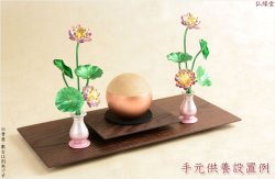 画像6: 豆常花＋花立セット【艶色（あでいろ）咲れんげ：5本立3.0寸パールピンク】仏壇・仏具　常花　花立　蓮華　花瓶　ミニサイズ　送料無料