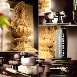 画像4: 上置仏壇【収納抜群・コンパクトでワイドタイプの和み仏壇：フォルテ　タモ薄板貼り　上置16号　ダークブラウン】家具調仏壇　モダン仏壇　小型仏壇　送料無料
