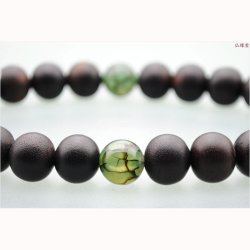 画像5: 国産京都の数珠・念珠【黒檀素引　緑色竜紋瑪瑙仕立】男性用数珠・正絹房 仏壇仏具 ネコポス送料無料