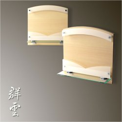 画像2: 神棚【高級モダン神棚：コンパクトな壁掛けタイプ　群雲（むらくも）ひのき調】神道　神様　神札　お札　札入れ　インテリア神棚　コンパクト神棚　送料無料