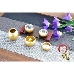 画像2: 国産仏具【ちいさな本格派・モダン仏具：ちび丸　5具足セット・ゴールド】仏具　荘厳仏具　仏壇用仏具　送料無料