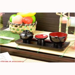 画像7: 【棗（なつめ）天然木使用・略式仏膳セット：夏梨（かりん）黒塗り・内朱　6.5寸】お盆　お彼岸　法事　仏壇・仏具　略式仏膳　命日
