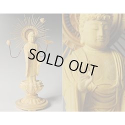 画像4: 超ミニサイズ立ち阿弥陀如来3.0寸・お東（大谷派）・総柘植丸台唐草光背・送料無料