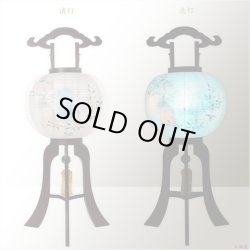 画像2: 特選　高級お盆提灯【岐阜提灯：11号 一対（2台）白椿（しろつばき）雲龍紙仕様 天然木 回転灯付き】送料無料　盆ちょうちん　行灯　盆用品　新盆　初盆　一対提灯　送料無料