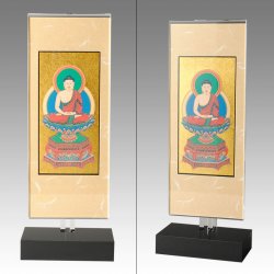 画像2: モダン掛け軸【クレア　天台宗　三枚セット　サイズ小】高さ調整可能、置くだけで簡単設置　クリスタルのような透明感　送料無料