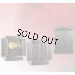 画像2: 国産仏壇【三方練り唐木仏壇：華嵐（はなあらし）16×23号 黒檀】上置き小型仏壇・ミニ仏壇　送料無料