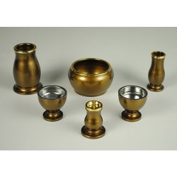 画像2: モダン仏具セット【シェリー6点セット ライトブラウン3.0寸】送料無料