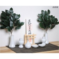 画像6: 神具・神棚【神具セットC：榊一対・陶器神具7点】祖霊舎　神徒壇　神道　御霊舎　霊璽　御霊代　送料無料