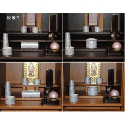 画像8: 国産モダン仏具セット・美濃焼・ボヌール・5具足・丸香炉・藤・送料無料