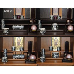 画像8: 国産モダン仏具セット・美濃焼・ボヌール・5具足・筒香炉・ブラックパール・送料無料