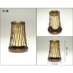 画像4: 和ティスト演出、通産大臣指定 伝統的工芸品 「駿河竹千筋細工」国産モダン仏具セット【鈴丸」六具足 ダーク　送料無料