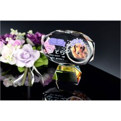 画像2: 位牌【ペット供養：クリスタルペット位牌・メモリアルモニュメント ジョリス・オーバル サイズ小（3.5寸）】モダン位牌 ペット仏壇 仏具 送料無料