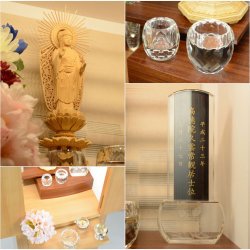 画像4: 春の桜をイメージしたスリム型上下セット【モダン仏壇：さくらしずく 13×38号】大型仏壇　家具調仏壇　送料無料