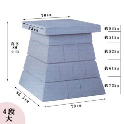 画像2: 外宮用台座 人工石台座4段(大) 高さ86cm×天板巾70cm送料無料