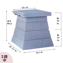 画像2: 外宮用台座 人工石台座2段(中) 高さ60cm×天板巾42cm送料無料