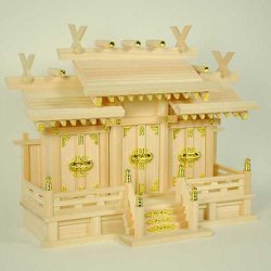 画像6: 【神具セット込み】国産神棚（桔梗）サイズ小＋神具セットＣ　高級桧製神棚　送料無料
