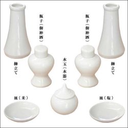 画像1: 神具セット陶器7点セット　サイズ小