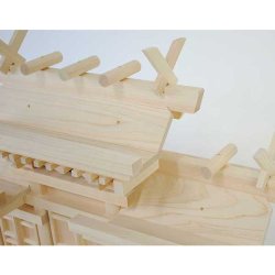 画像4: マス組付屋根違い三社（白鳥）中 唐戸・木曽ひのき製　国産高級神棚　送料無料