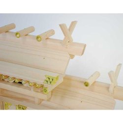 画像9: 神具付き　マス組付屋根違い三社（白鳥）中+神具セットC・高級桧製　国産高級神棚　送料無料