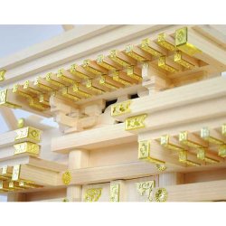 画像4: 神具付き　マス組付屋根違い三社（白鳥）中+神具セットC・高級桧製　国産高級神棚　送料無料