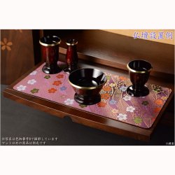 画像10: 国産仏具【難炎お仏壇マット：金襴仕立　花笑み（はなえみ）・ 色柄番号D-3 サイズS】仏壇用仏具　ネコポス便送料無料　防炎マット