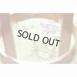 画像7: 特選　お盆提灯【岐阜提灯：大内行灯11号　天然木欅調・本絹製二重張り・手書き絵　芙蓉に鉄仙　回転筒付】盆ちょうちん　