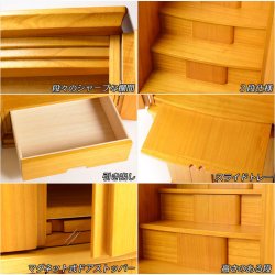 画像4: 大型モダン仏壇【桐総無垢:羽ばたき ライトブラウン 18×48号】LEDダウンライト標準装備　大型仏壇　家具調仏壇　らくらく設置便送料無料