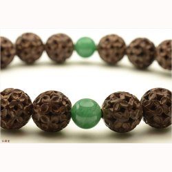 画像4: 京念珠【柘植七宝彫・翡翠共仕立:飾り結び本頭】男性用数珠・正絹頭付房　送料無料