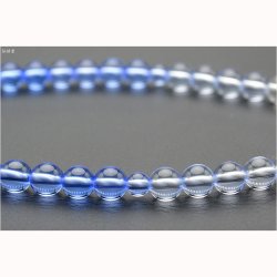 画像4: 京念珠【水晶・ブルークォーツグラデーション仕立】正絹二頭付房　女性用数珠・ネコポス送料無料