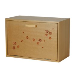 画像2: 手元供養・仏壇【メモリアルボックス　桜柄木工象嵌風：桜庵（さくらあん）ブナ材】思い出箱　偲びボックス　骨壷　遺品　オープン仏壇　ミニ仏壇　送料無料