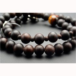 画像4: 浄土宗【京念珠：虎目・縞黒檀素引仕立　三万浄土】男性用数珠　正絹小田巻房本連・本式数珠　桐箱付送料無料