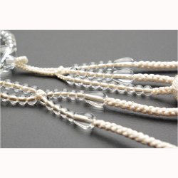 画像5: 数珠【京念珠：水晶共仕立 日蓮宗本連・本式数珠 正絹小田巻梵天房】女性用数珠  108珠 桐箱付 送料無料