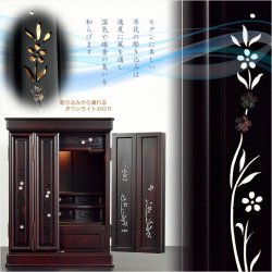 画像11: モダン仏壇【伝統型仏壇：和モダン・新 夕凪（ゆうなぎ）ブナ杢18号　ボルドーブラック】小型仏壇　家具調仏壇　上置き仏壇　送料無料