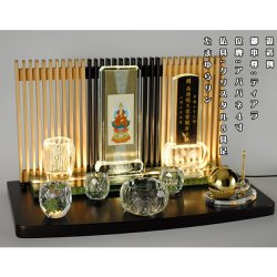 画像10: LED照明付き・メモリアルステージ【祇園（ぎおん）】ブナ材・ダーク色・オープン型仏壇・手元供養パーソナル供養・送料無料