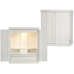 画像7: 【クレア本尊＋クリスタル5具足＋たまゆらリン】仏具込み・桐材・ミニモダン仏壇【未来・ホワイト・仏具込み】18号・送料無料gouka18