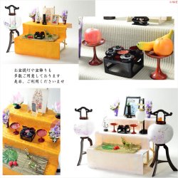 画像12: お盆用品・数量限定【盆棚（精霊棚）：風水イエロー掛布付・白木製三段　篝（かがり）】工具不要・組立式　送料無料　祭壇　法要　仏事　新盆　初盆　お盆飾り　盆提灯