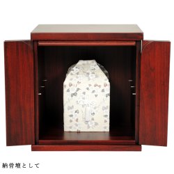 画像15: （11月上旬入荷予定）納骨壇・仏壇・仏壇台上下セット【ワイド型・未来18号＋仏壇台・春風】・紫檀色・送料無料shunpuwd