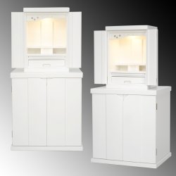 画像2: 納骨壇・仏壇・仏壇台上下セット【ミニモダン仏壇・未来15号＋仏壇台・春風】・ホワイト色（白）・送料無料shunpu15