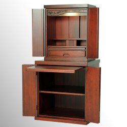 画像3: （11月下旬入荷予定）納骨壇・仏壇・仏壇台上下セット【ミニモダン仏壇・未来18号＋仏壇台・春風】・紫檀色・送料無料shunpu18